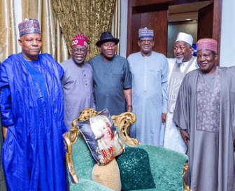 Tinubu visited GOODLUCK JONATHAN WITH FIVE APC GOVERNORS AFTER HIS MEETING WITH OBASANJO
